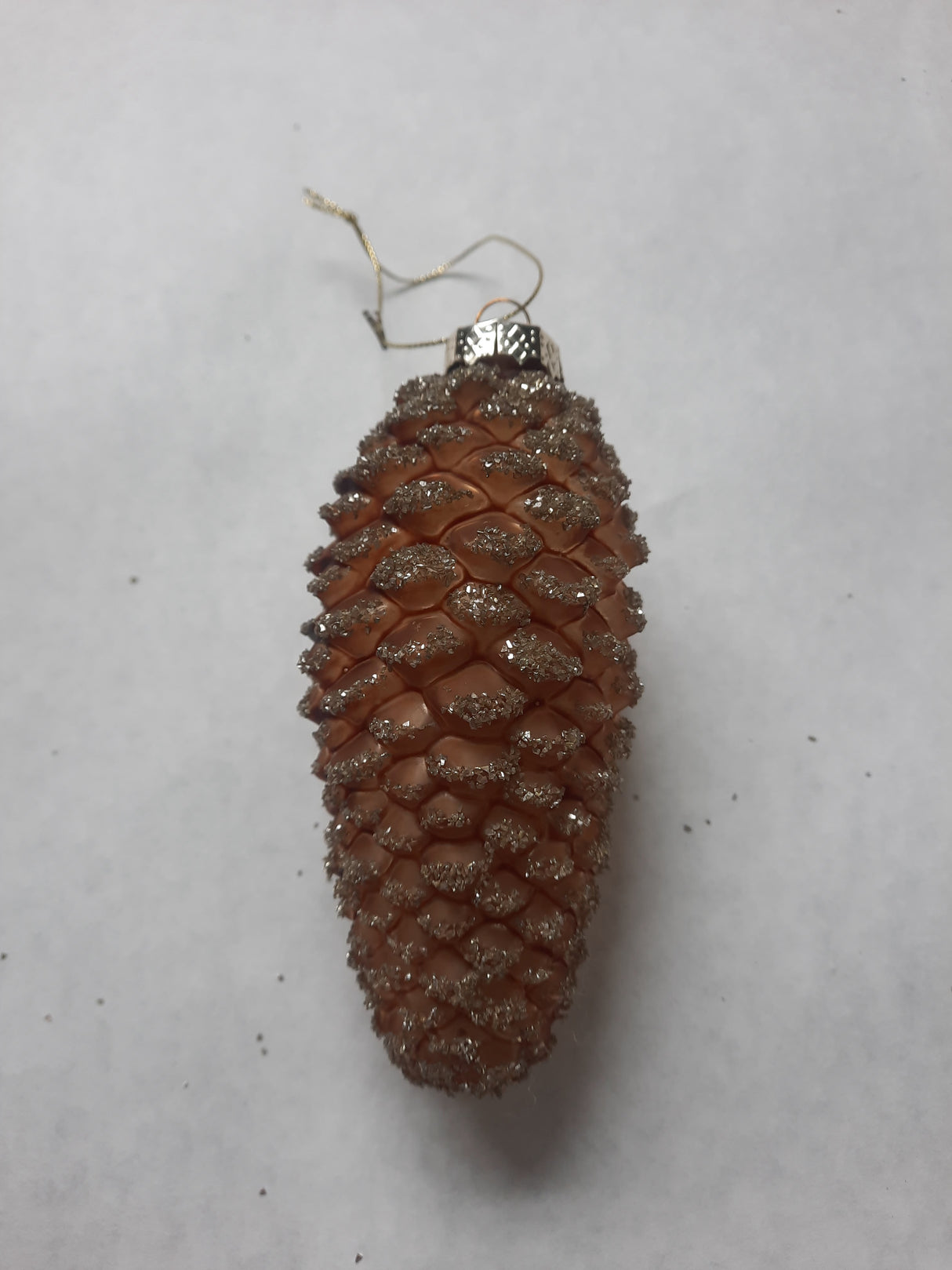 Ornament; Glittered Pinecone