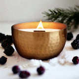 Blackberry & Saffron-Solid Brass 14oz Pure Soy Candle