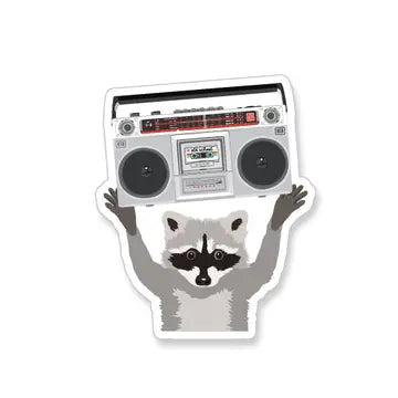 Sticker: Racoon Boombox