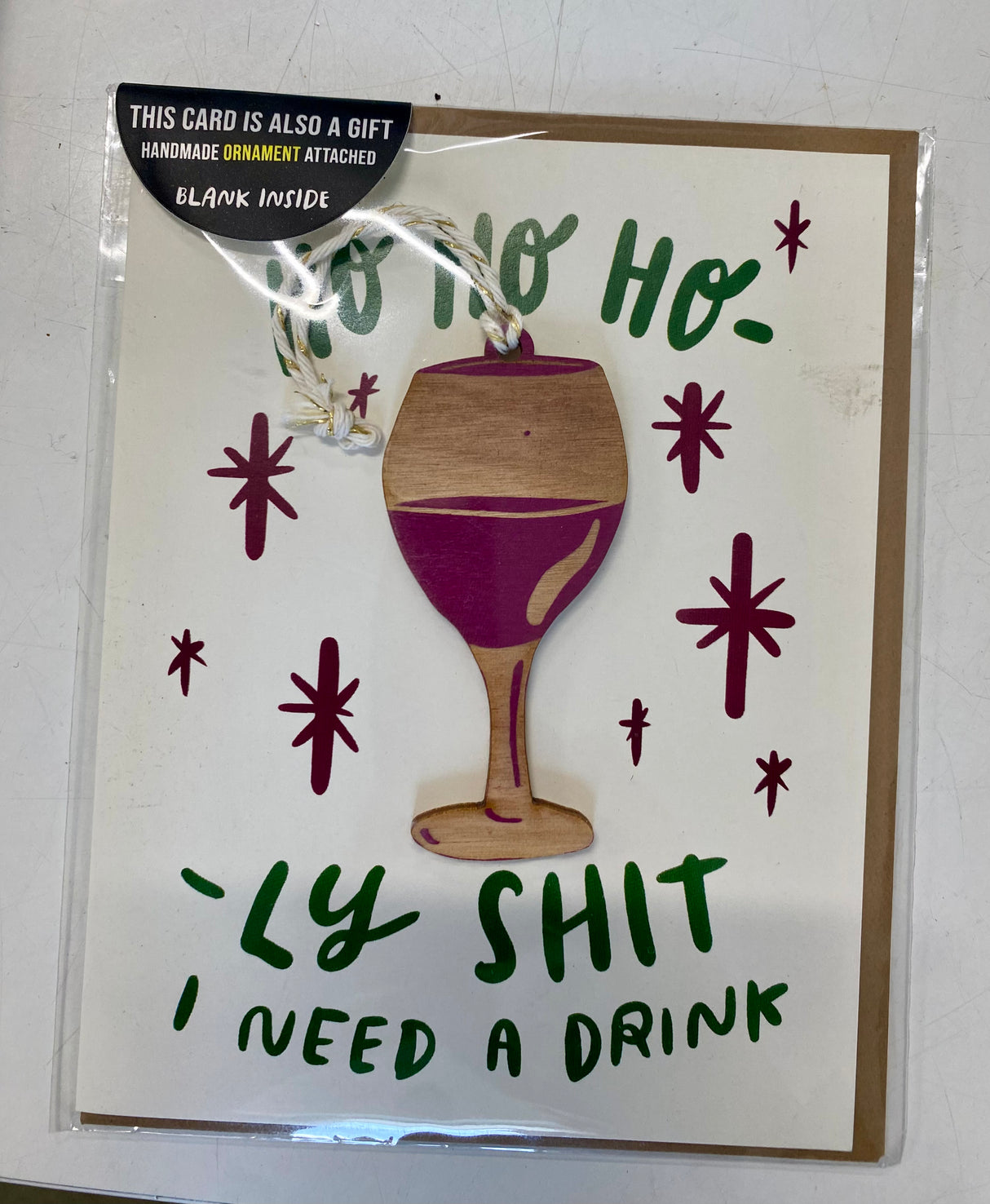 Card: I Need a Drink with Ornament