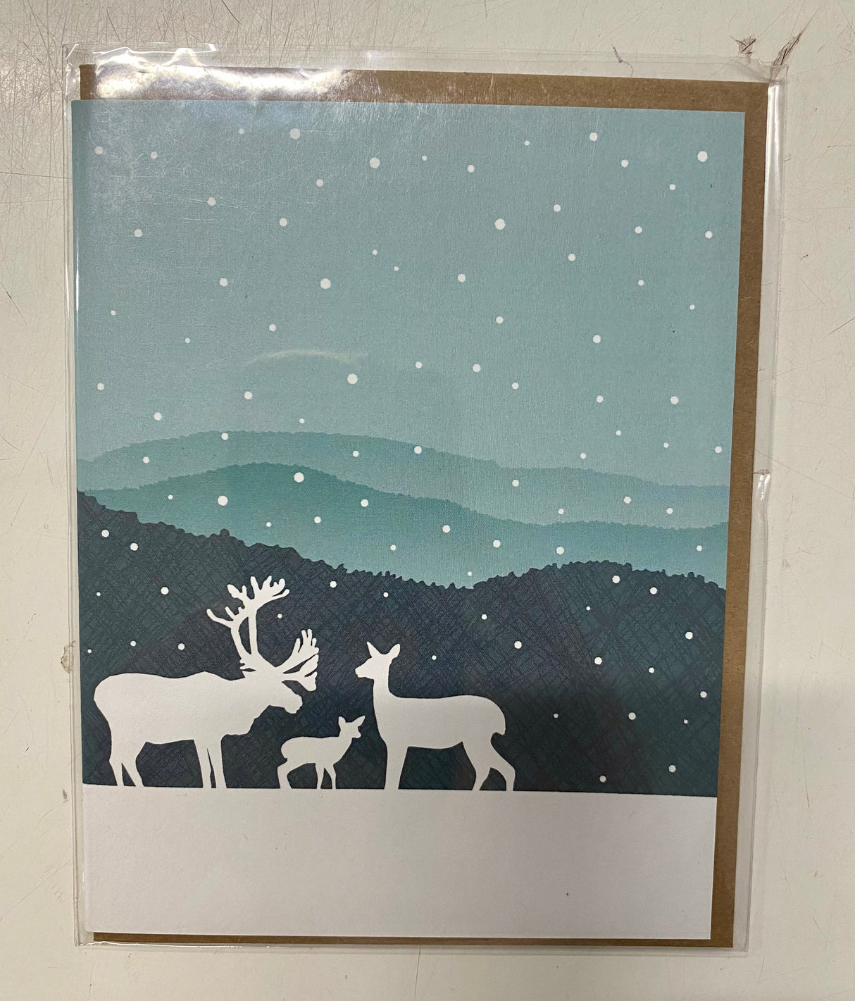 Card: Winter Deer Scene