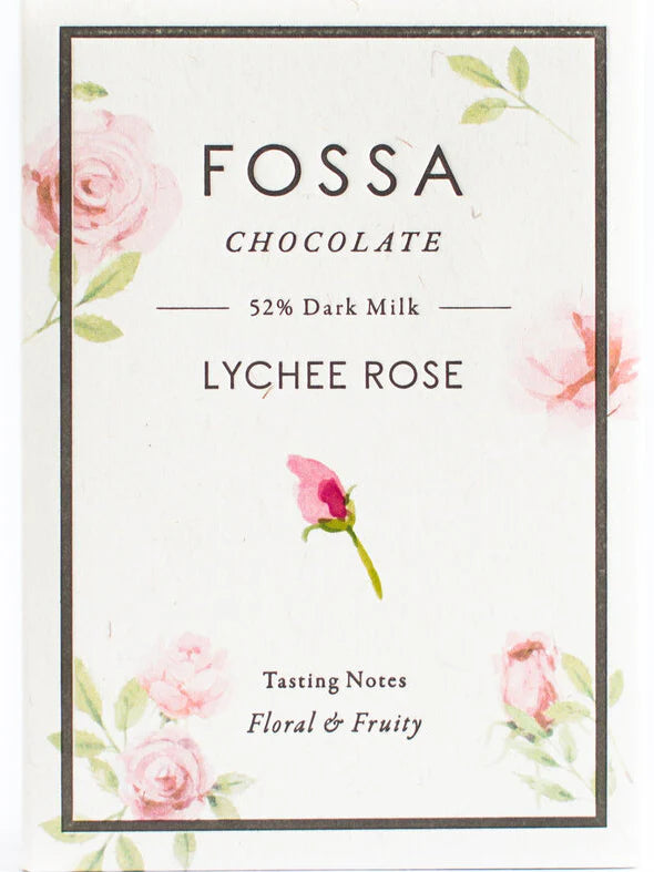 Fossa Lychee Rose Dark Milk Chocolate