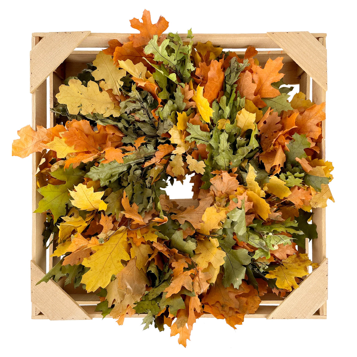 Wreath: Golden & Green Harvest Oak Leaf