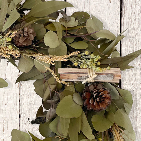 Wreath: Eucalyptus and Pine Cone