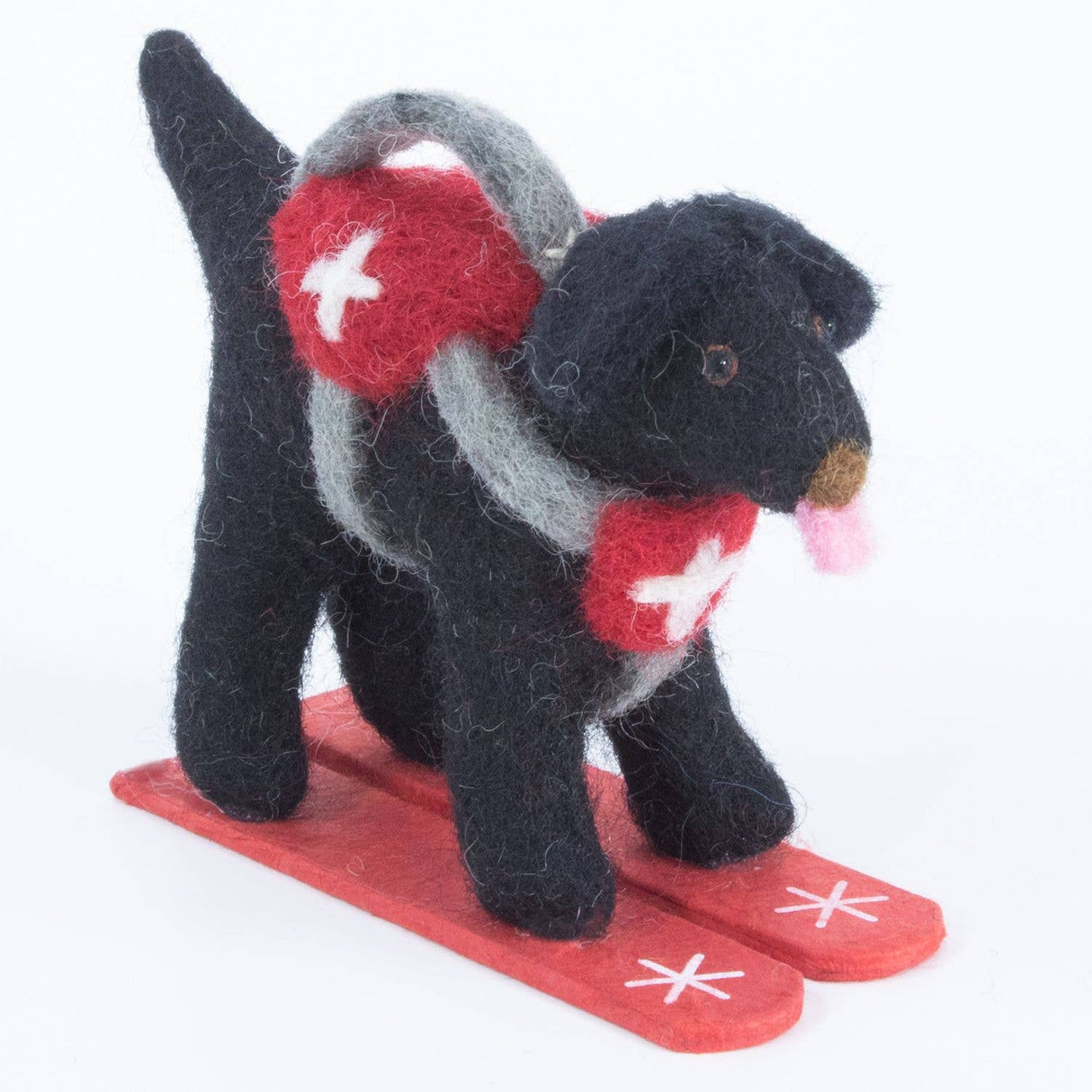 Skiing Black Lab Ornament