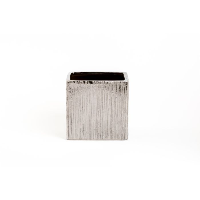 Silver Etched Cube Large