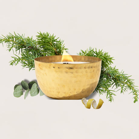 Juniper & Balsam Fir-Solid Brass 14oz Pure Soy Candle