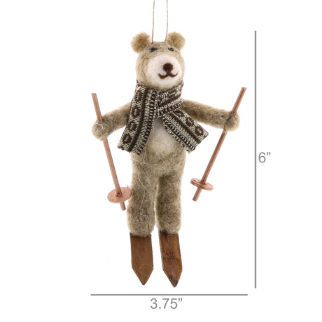 Felt Bear on Skis