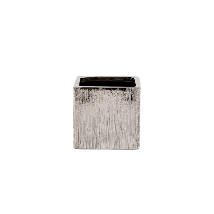 Silver Etched Cube Small