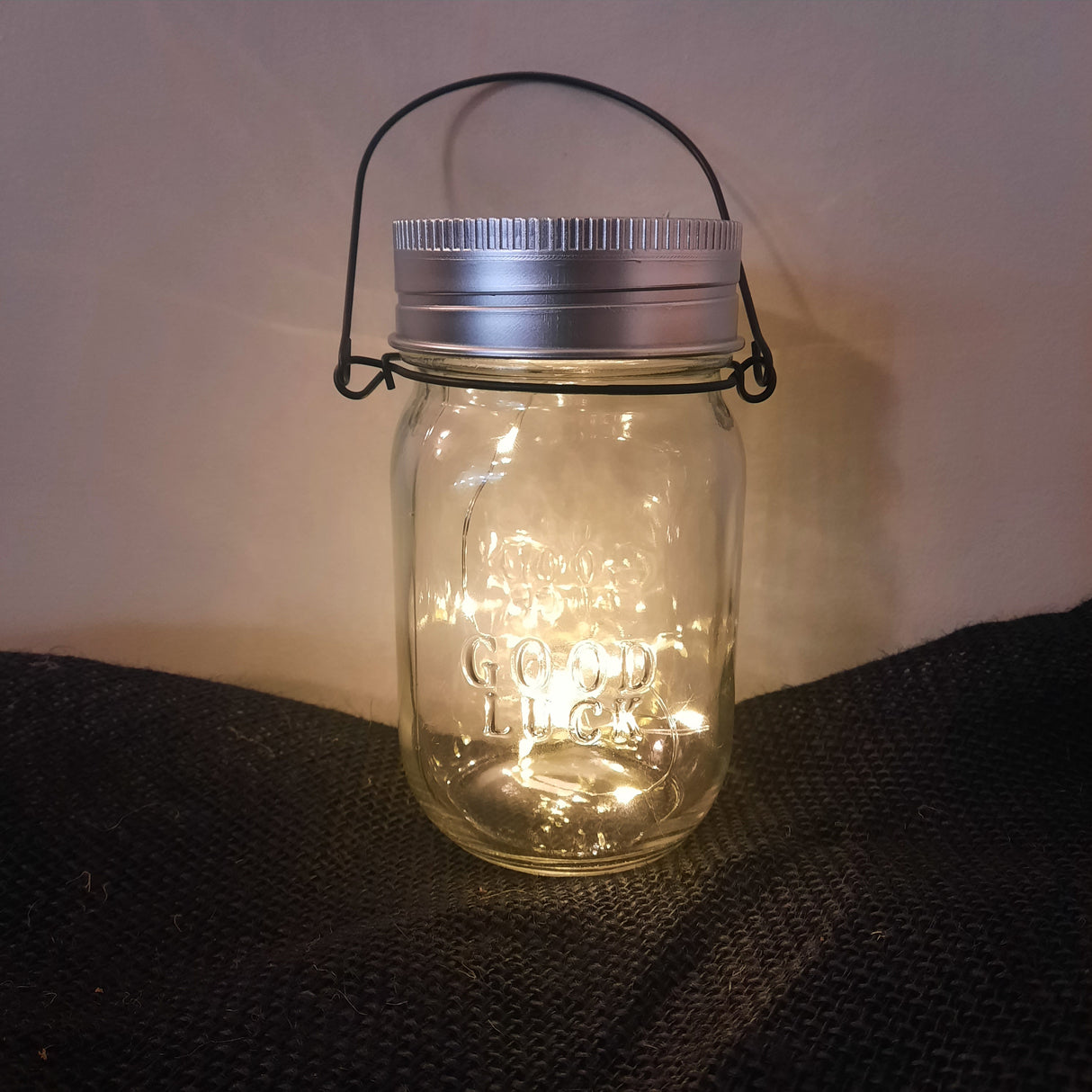 Mason jar with fariy lights