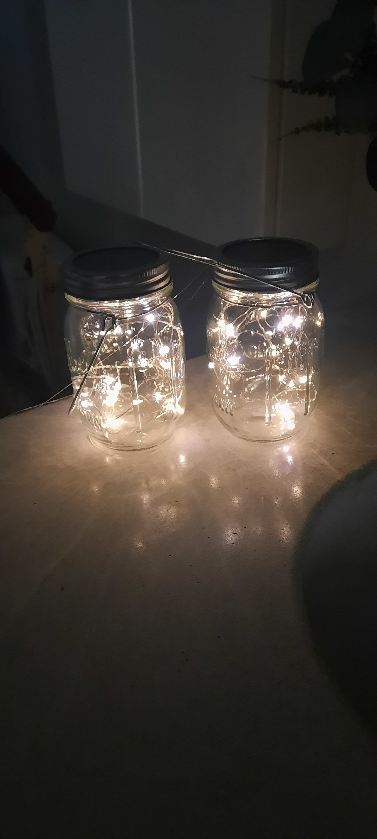 Mason jar with fariy lights