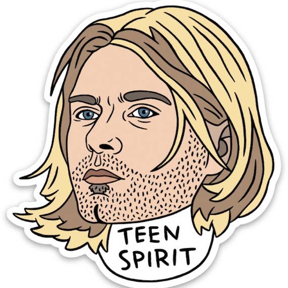 Sticker; Kurt Cobain Teen Spirt